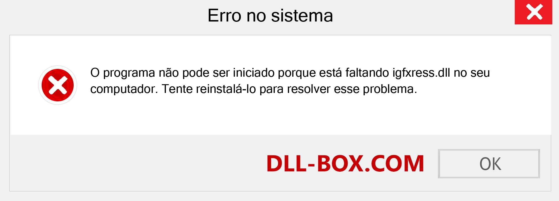 Arquivo igfxress.dll ausente ?. Download para Windows 7, 8, 10 - Correção de erro ausente igfxress dll no Windows, fotos, imagens